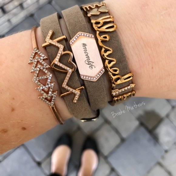 Stella & Dot Delicate Pavé Triangle Cuff Bracelet - Picture 8 of 9